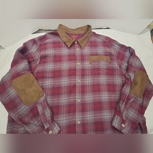 Boulder Creek Trading Company Men's Big and Tall 5XL Flannel  Burgundy &Grey